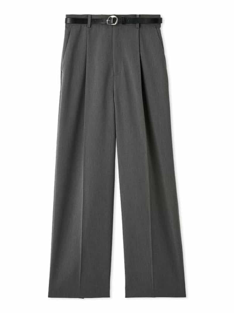 ベルト付きバックスリットパンツ LILY BROWN リリーブラウン パンツ その他のパンツ ベージュ グリーン グレー【送料無料】[ Fashion]