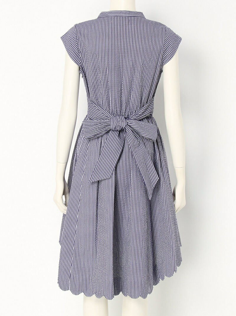 楽天市場 Sale 40 Off スカラップワンピース Lily Brown リリーブラウン ワンピース 半袖ワンピース ネイビー ブルー ホワイト Rba E 送料無料 Rakuten Fashion Lily Brown リリーブラウン