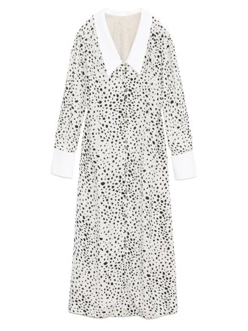 驚きの値段で ロングワンピース マキシワンピース ワンピース リリーブラウン Brown Lily 白襟レオパード柄ワンピース ホワイト Fashion ブラック 送料無料 Rakuten Cc32 241news Com