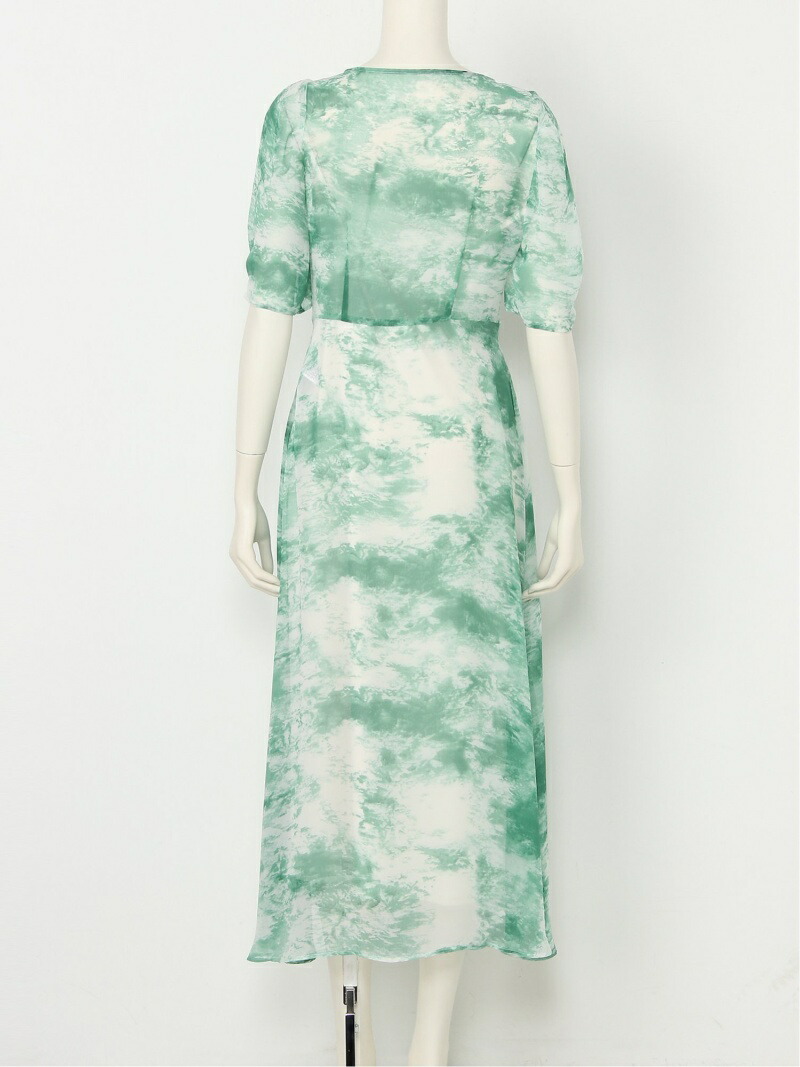 公式の Sale 45 Off タイダイ柄シフォンワンピース Lily Brown リリーブラウン ワンピース 半袖ワンピース ブラウン グリーン Rba E 送料無料 Rakuten Fashion 日本公式品