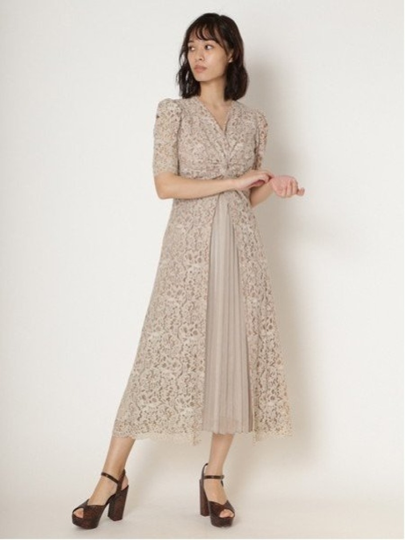 お1人様1点限り Rakuten Fashion Sale 45 Off ツイストデザインワンピース Lily Brown リリーブラウン ワンピース 半袖ワンピース ブラック グリーン ベージュ Rba E Rakuten New Americold Com