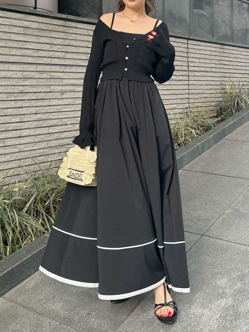 【WEB限定00サイズ】ニットビスチェドッキングワンピース LILY BROWN リリーブラウン ワンピース・ドレス ワンピース ブラック ブラウン【送料無料】[ Fashion]