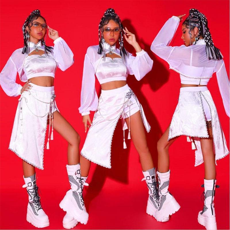 ダンス衣装 大人 レディース スカート ヒップホップ ダンス衣装 k-pop 韓国 原宿系 衣装 セクシー ds演出服 団体 練習着 舞台用 ダンス 応援団 レッスン着