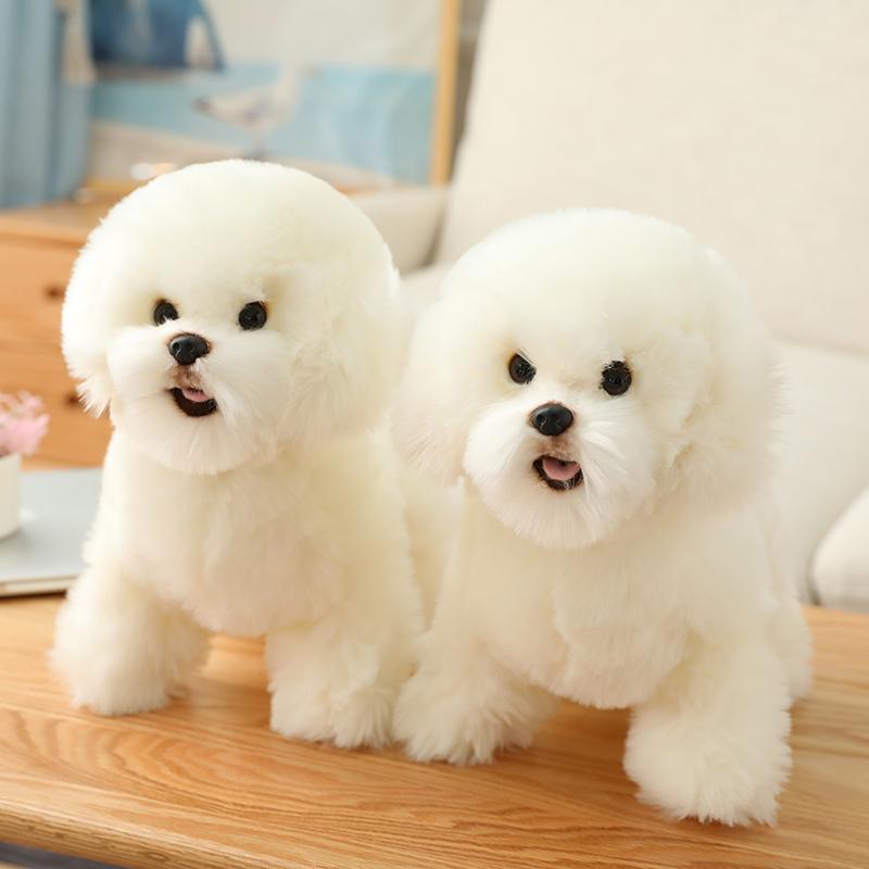 ぬいぐるみ　ビションフリーゼ　いぬ　犬　リアル　かわいい　手触りいい　誕生日プレゼント38cm