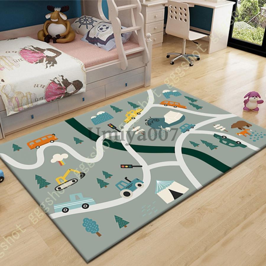 新生活 プレイマット マット キッズ 子供 知育 玩具 知育玩具 おもちゃ プレゼント 車 水拭き コンパクト 収納 こどもの日 キッズラグ 道路柄ラグ 床暖房対応 4,210円