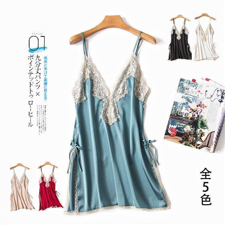 パジャマ 衣装 パジャマ絹地風 スピード競技 レディース パジャマ 夏 レディース ナイトドレス お部屋お召しもの お上さん お部屋着 お上さんパジャマ キャミ 寝巻き