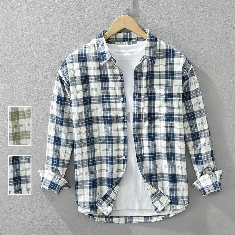 チェックシャツ 綿シャツ カジュアルシャツ 100％コットン トップス メンズ 長袖 おしゃれ 秋服 秋物 4,630円
