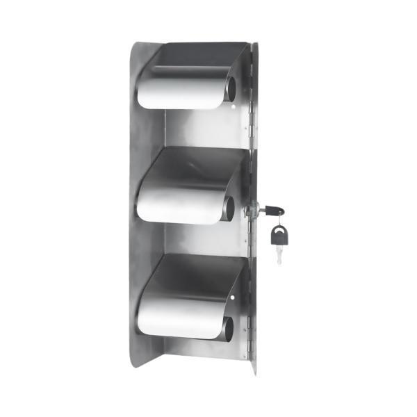トリプルトイレットペーパーホルダー ティッシュホルダー ロック付き トイレットペーパー3ロール収納可能 トイレットペーパーホルダー