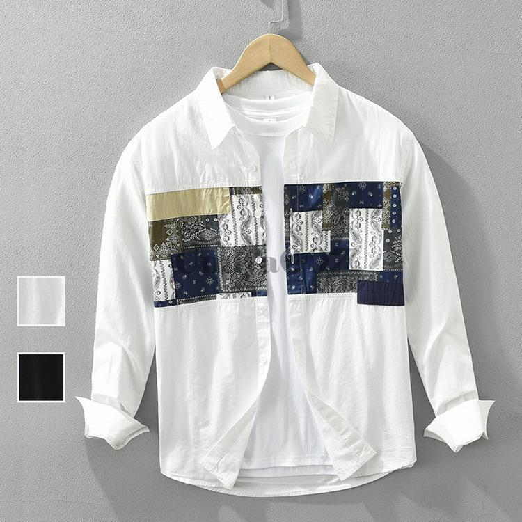 綿シャツ メンズ シャツ 100％コットン カジュアルシャツ トップス アメカジ 長袖 秋服 秋物