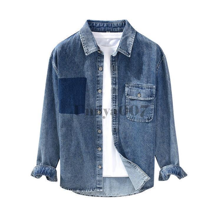 シャツ メンズ ダンガリーシャツ デニムシャツ カジュアルシャツ トップス きれいめ 長袖 秋 ファッション