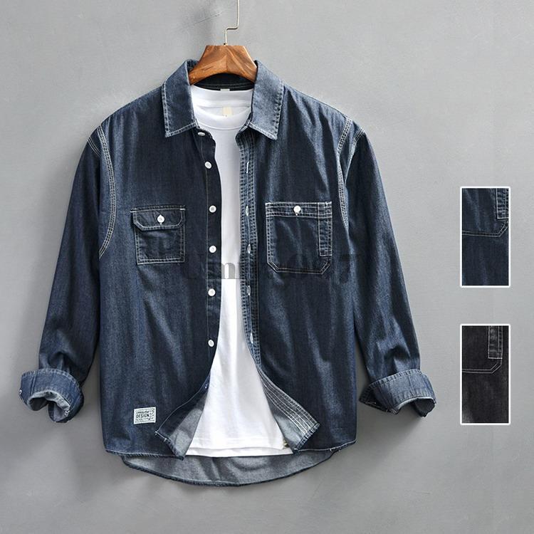 ダンガリーシャツ メンズ シャツ デニムシャツ 秋物 秋服 トップス カジュアルシャツ 長袖