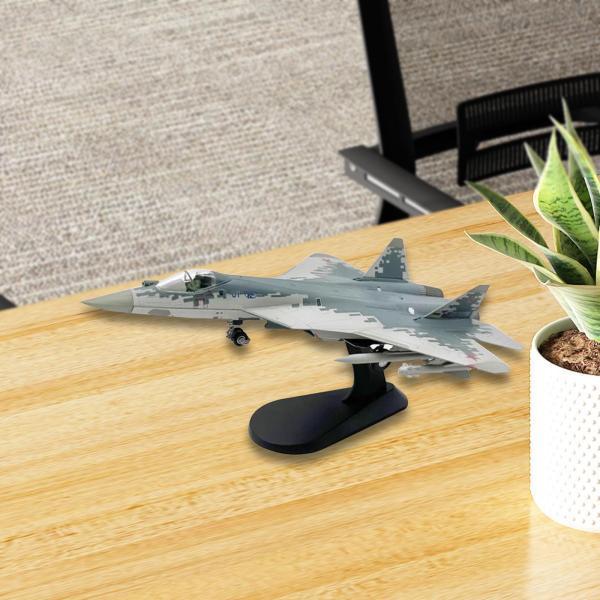アロイ 1/72 SU-57 せめぎ合う機 ダイキャストモデル やっ付けるせめぎ合う機ひな形寄せあわせ 見せびらかす照明ランプ付き添い人 赤ちょうちん 事務室 住み処用