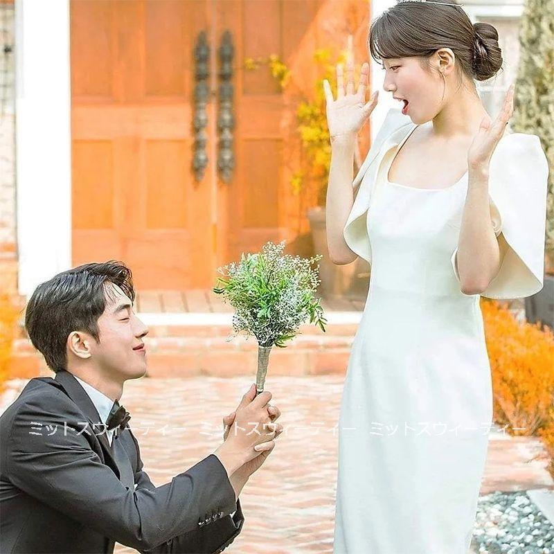 ウェディングドレス ウエディングドレス 二次会 花嫁 パーティードレス 披露宴 ブライダル 結婚式 ロングドレス ホワイト 前撮り シンプル ロケーション撮影｜リリーズ・ハウス