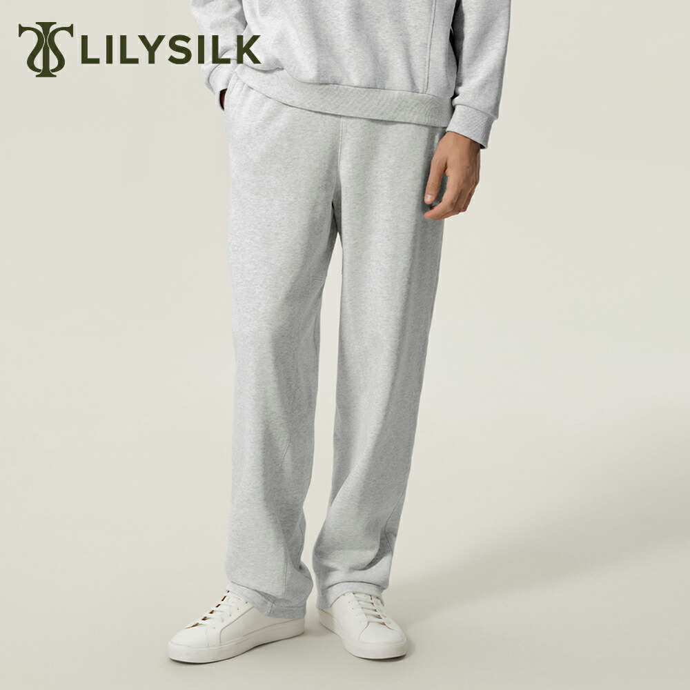 LILYSILK シルク混 スウェットパンツ メンズ ストレート ワイド ワイドパンツ ゆったり スウェット パンツ ブランド 春 秋 冬 大きいサイズ ロングパンツ ズボン スポーツウェア ウエストゴム 運動 ランニング スポーツ|LILYSILK