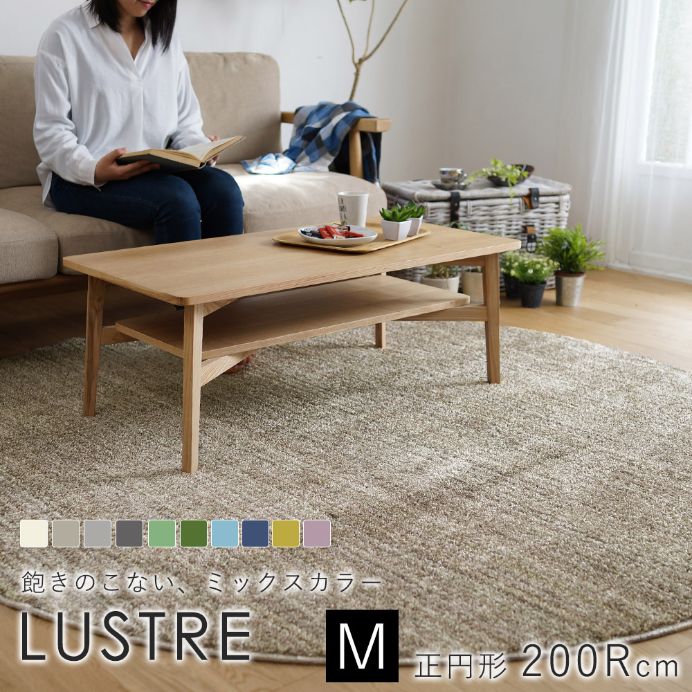 スミノエ LUSTRE リュストル ラグ 約200×200cm(円形)ラグマット ラグ マット カーペット 絨毯 防音 遮音 滑り止め 防炎 防ダニ 遊び毛防止 国産 日本製 床暖房対応 ホットカーペット対応 新生活 敬老の日