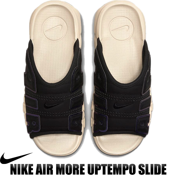 楽天市場】NIKE AIR MORE UPTEMPO SLIDE black/white-black-clear