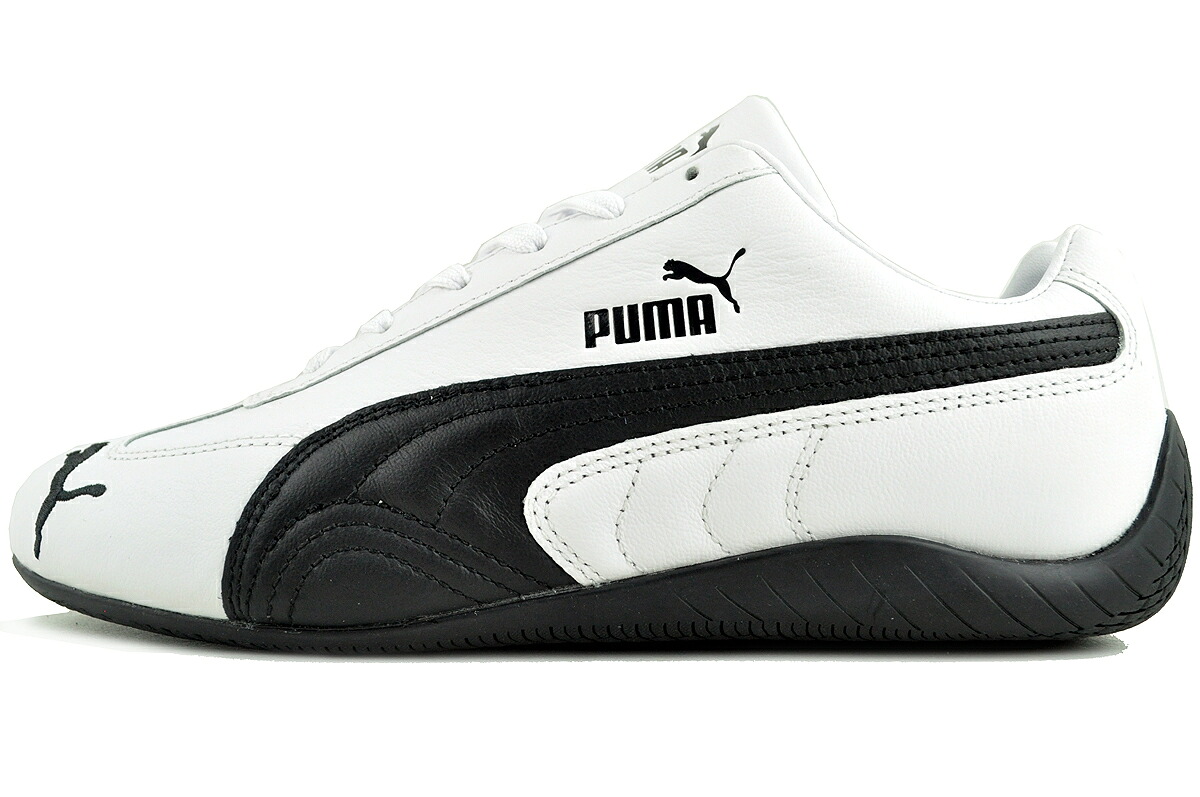 PUMA SPEEDCAT LEATHER PUMA WHITE-PUMA BLACK 401603-02 プーマ スピードキャット レザー ユニセックス スニーカー ホワイト ブラック ロープロファイル