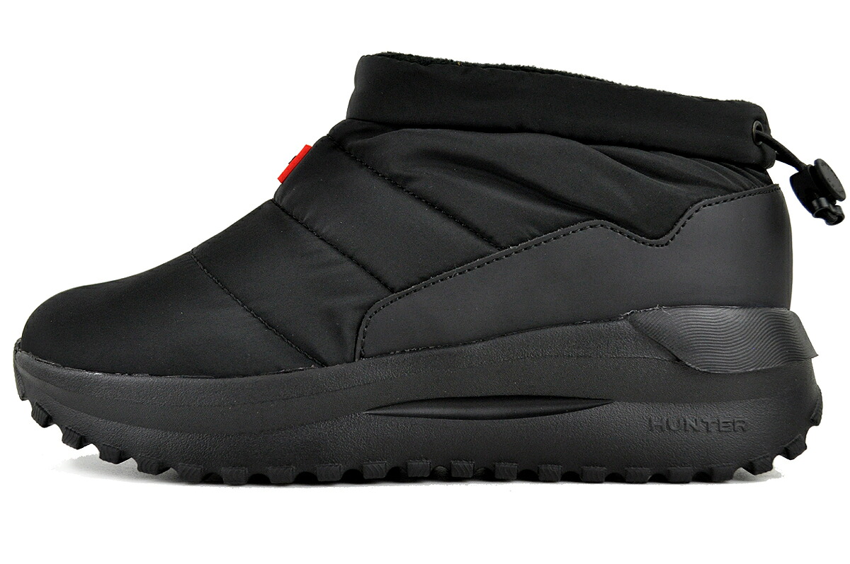 [ ポイントUP & 最大2000円OFFクーポン ] HUNTER PUFFED TRAVEL FLOW TRAINER BLACK uff7002nyl-blk ハンター ユニセックス パフド トラベル フロー トレーナー ブラック 耐水 暖 ダウン シューズ｜LIMITED EDT