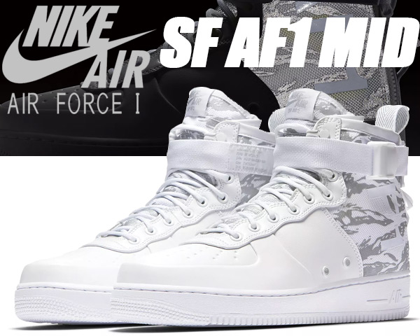 nike sf air force 1 mid black white