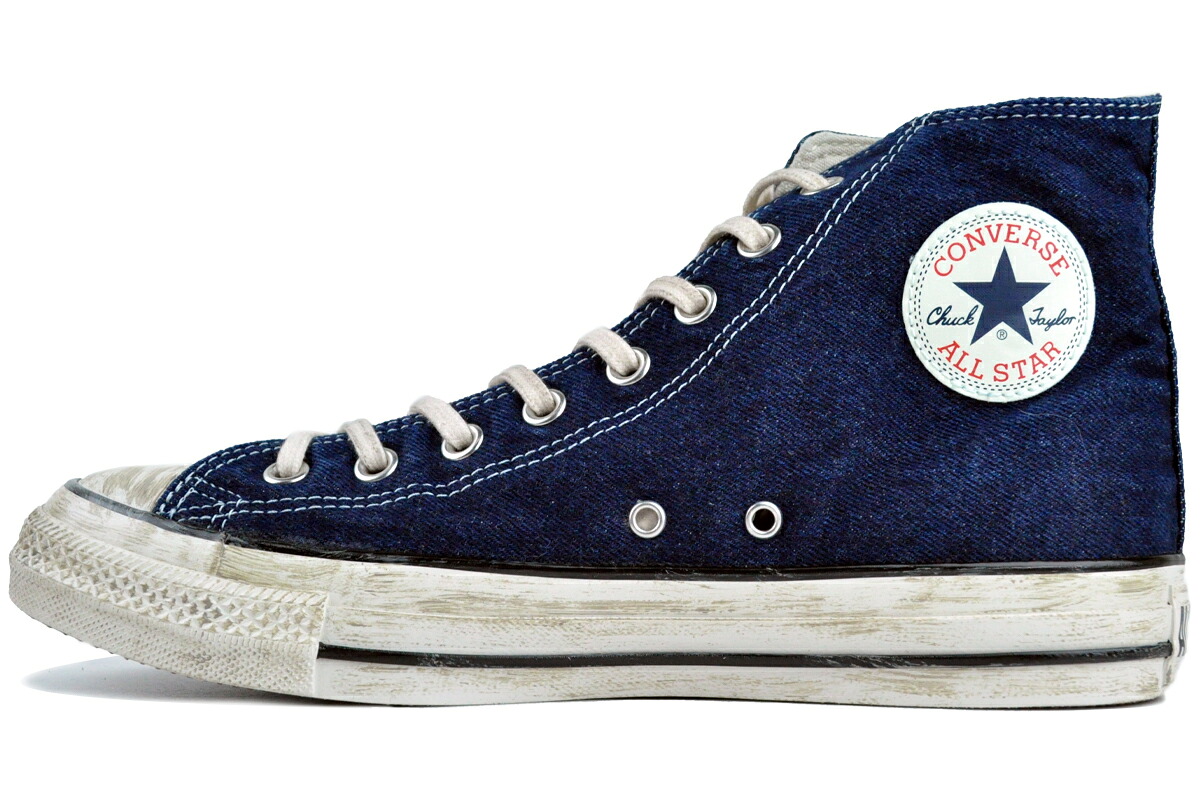 [6/15 は「5」のつく日!! \u0026 尖んがりUP!! ] CONVERSE ALL STAR AGED FADEDDNIM AG HI NAVY(31315220) 1se566 コンバース オールスター(R) エイジド フェイデッドデニム AG 御機嫌 米国海軍