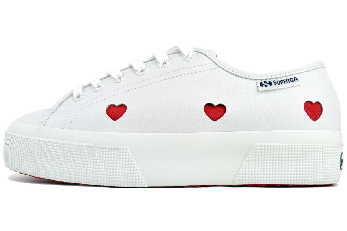 SUPERGA 3740 PLATFORM HEARTS VEGAN MATERIAL LEGGERA WHITE-RED HEART s8137hw-ab7 スペルガ 3740 プラットフォーム ハート ヴィーガン マテリアル レッジェーラ ホワイト レッド ハート