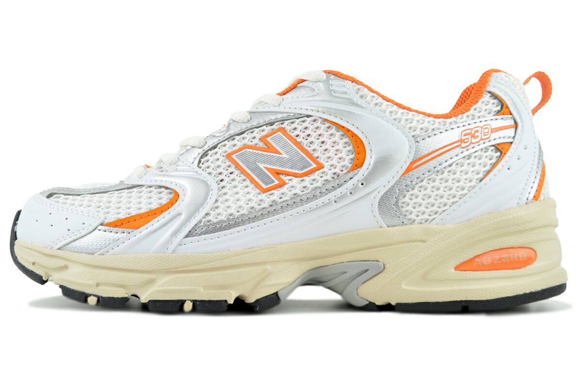 [ 尖んがり5倍\u0026最高限度2000円OFF引き換え証 ] NEW BALANCE MR530EB WHITE ORANGE mr530eb ニュー平衡にする 530 白いこと オレンジ色 スニーカー-靴