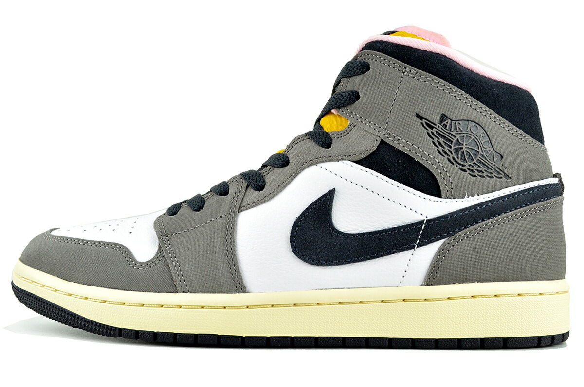 [ ポイントUP & 最大2000円OFFクーポン ] NIKE AIR JORDAN 1 MID SE wht/oil grey-cave stone hq2011-100 ナイキ エア ジョーダン 1 ミッド SE ホワイト オイルグレー ケイブストーン