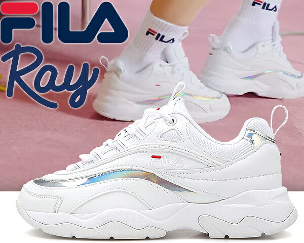 楽天市場 Fila Ray White フィラ レイ Fila スニーカー ダッドシューズ Dad Shoes ホワイト 白 チャンキーソール Fila Disruptor 厚底 スニーカー レディース メンズ ホログラム キム ユジョン Fila Ray Limited Edt