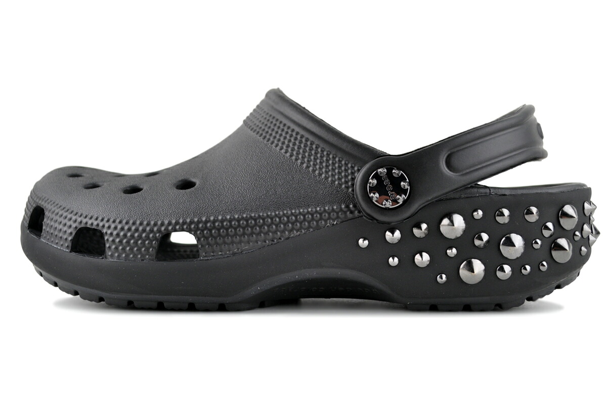 【楽天市場】[ ポイント5倍&最大2000円OFFクーポン ] crocs CLASSIC STUDDED CLOG BLACK 211596 ...