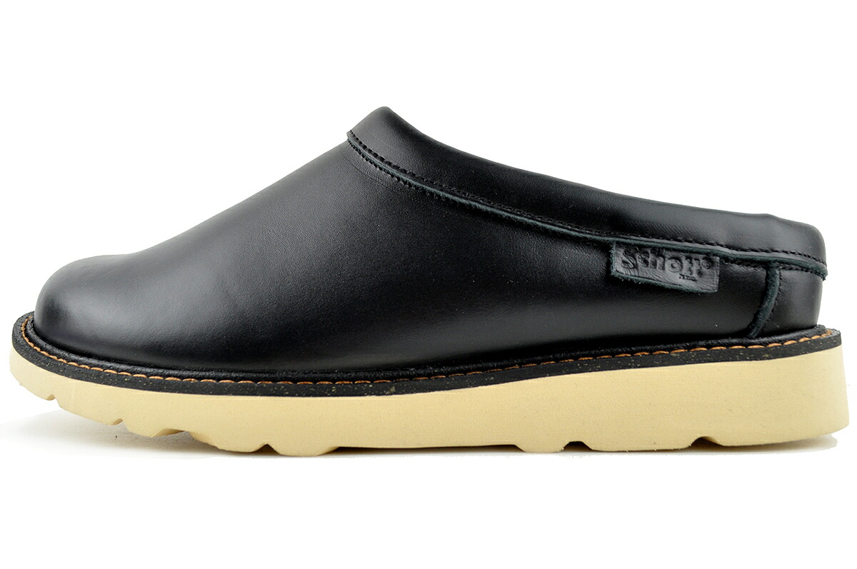 [ ポイントUP & 最大2000円OFFクーポン ] Schott LEATHER CLOG BLACK s23004-010 ショット レザー クロッグ ブラック