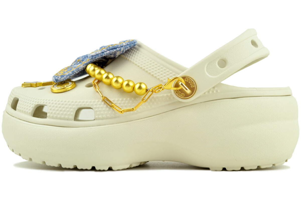 crocs CLASSIC PLATFORM DENIM GLITZ CLOG LINNEL 213114-0hz クロックス クラシック プラットフォーム デニム グリッツ クロッグ リネン