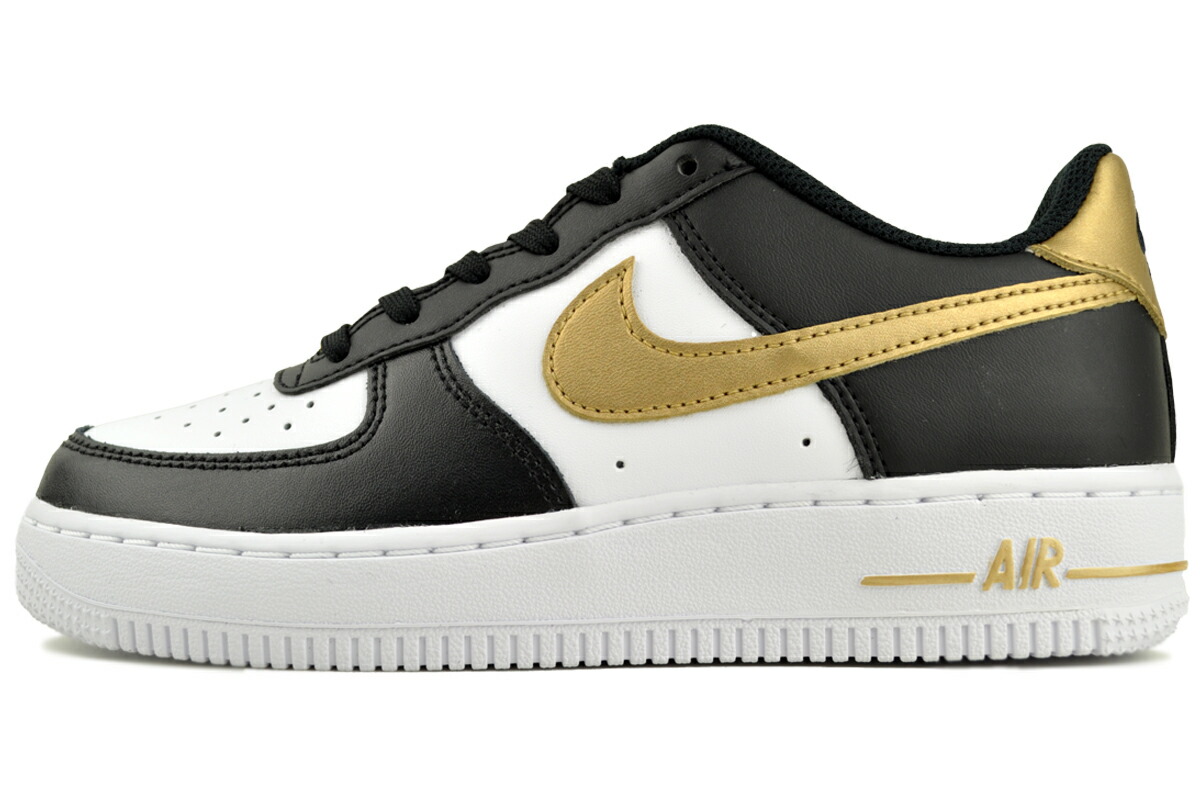 NIKE AIR FORCE 1(GS) blk/metallic gold-blk コンピュータ断層撮影法3839-009 ナイキ エア湖 フォース 1 GS 黒いこと メタリックゴールド
