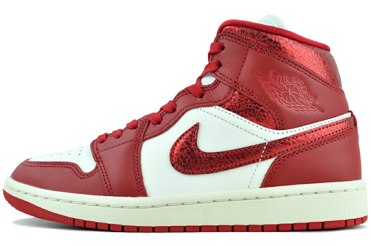 NIKE WMNS AIR JORDAN 1 MID SE sail/varsity red-team red hj9337-106 ナイキ ウィメンズ 大気圏 ジョーダン 1 ミッド SE セイル バーシティレッド 野球クラブ赤いこと
