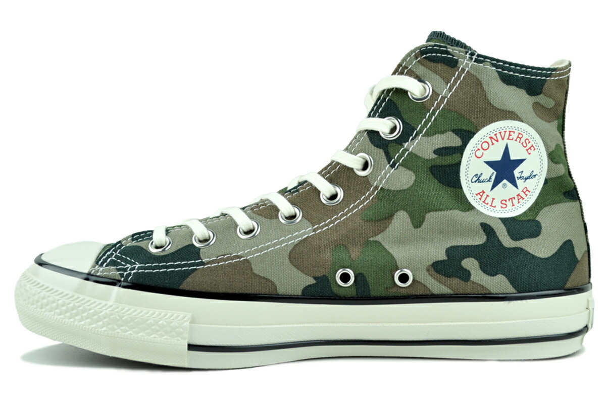 [ 尖んがり5倍\u0026最大限度2000円OFFクーポン券 ] CONVERSE ALL STAR AGED WOODLANDCAMO HI GR/GY/B(1空想科学小説105) 31318220 コンバース オールスター エイジド ウッドランド家鴨 HI 緑であること 薄墨色 黒いこと