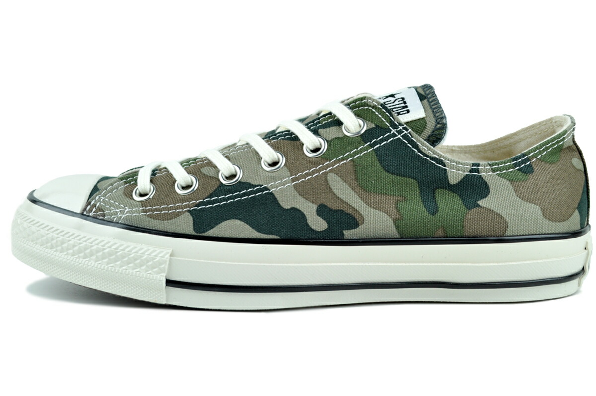 [ 尖んがり5倍\u0026最大限度2000円OFF引き換え証 ] CONVERSE ALL STAR AGED WOODLANDCAMO OX GR/GY/B(1空想科学小説106) 31318230 コンバース オールスター エイジド ウッドランド合鴨 OX 緑であること 薄墨色 黒いこと