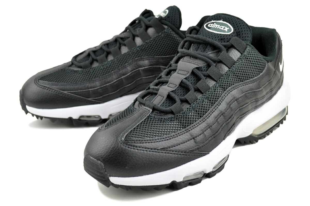 [ 尖んがり5倍\u0026最大限度2000円OFF引き換え証 ] NIKE AIR MAX 95 GOLF blk/wht-blk-anthracite 554725-130 ナイキ エア湖 マックス 95 ゴルフ 黒いこと 白いこと アンスラサイト
