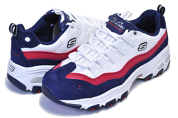 SKECHERS D LITES SURE THING WHITE/NAVY 
