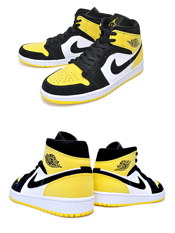 air jordan 1 mid yellow toe black