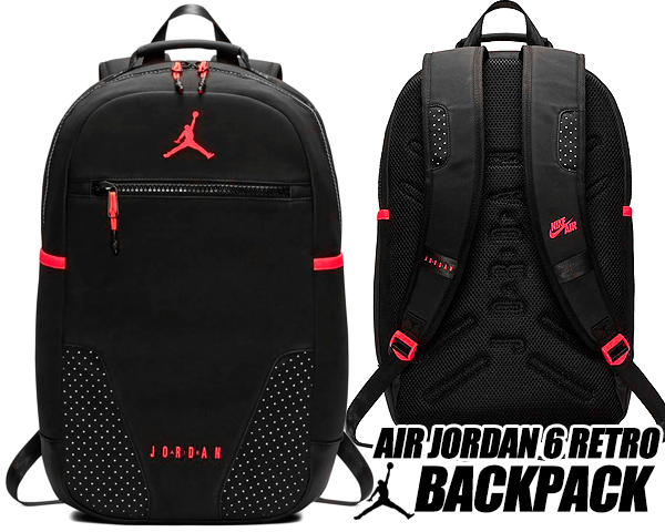楽天市場 Nike Jordan Retro 6 Backpack Black Infrared 9a0259 Kr6 ナイキ ジョーダン 6 バックパック リュック Ajvi カバン バッグ Pcスリーブ インフラレッド Limited Edt