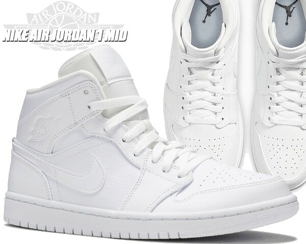 楽天市場】NIKE AIR JORDAN 1 MID white/white-wht 554724-126 ナイキ 