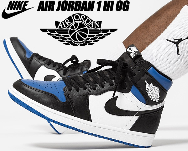 NIKE AIR JORDAN 1 HI OG ROYAL TOE black/black-white-game royal 555088-041  ナイキ エアジョーダン 1 ハイ OG スニーカー AJ1 ゲーム ロイヤル トゥ [JORDAN BRAND] | LIMITED EDT