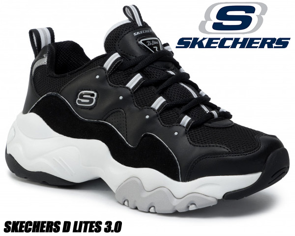 SKECHERS D LITES 3.0 BLACK/WHITE 999878 