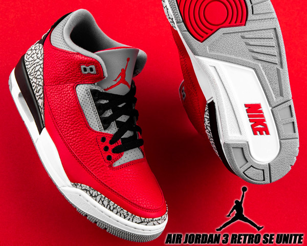 楽天市場 Nike Air Jordan 3 Retro Se Unite Fire Red Fire Red Cement Grey Ck5692 600 ナイキ エアジョーダン 3 Se スニーカー Ajiii Red Cement スペシャルエディション レッド Limited Edt