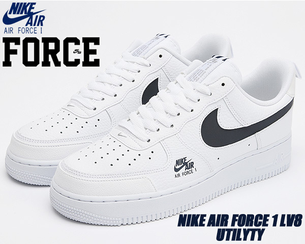 数量は多 Nike Air リフレクター ネイビー ホワイト Af1 スニーカー ユーティリティ エレベイト 1 エアフォース ナイキ Cw7579 100 Grey Smoke White Obsidian Lt Utilyty Lv8 1 Force Cw7579 100 Perfectotapes Com