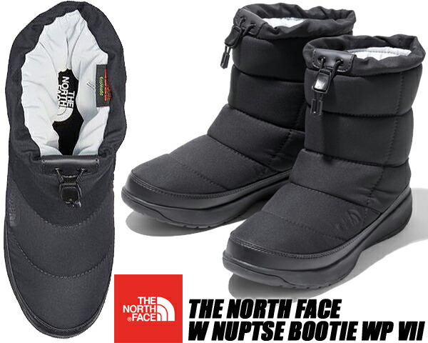 THE NORTH FACE W NUPTSE BOOTIE WP VII BLACK nfw51975-k ノース 