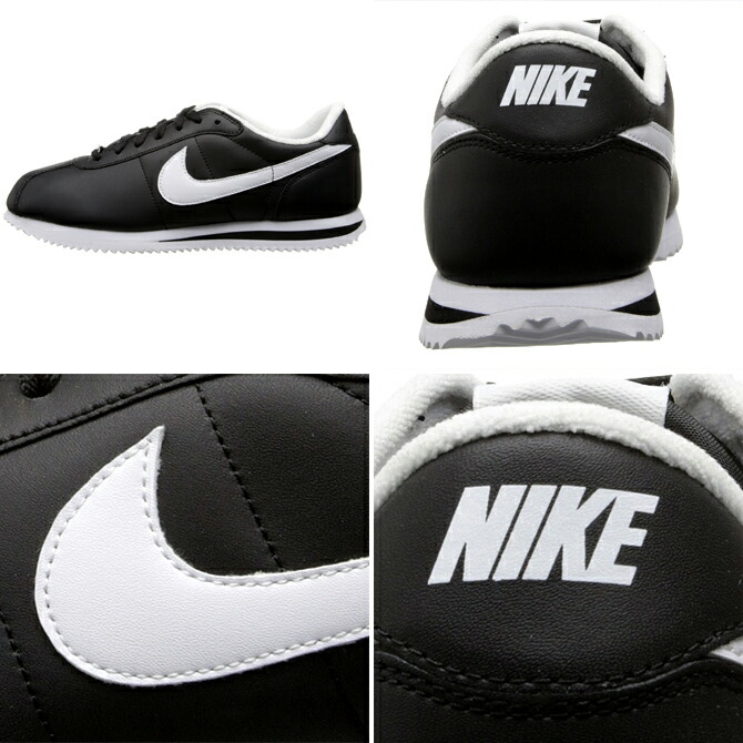 nike cortez basic leather 06 black white