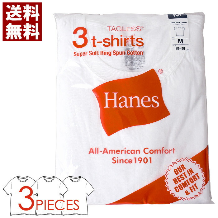 楽天市場】Hanes ヘインズ メンズ 半袖 tシャツ 2Pパック 2枚組 インナー 白 無地 クルーネック Vネック カットソー ブランド 送料無料  通販A3【13C0373】 : LIMITED 2ND