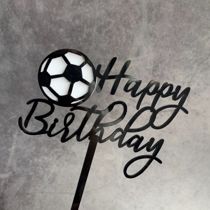 サッカー サッカーボール ケーキ トッパー アクリル デコレーション ケーキトッパー 誕生日ケーキ