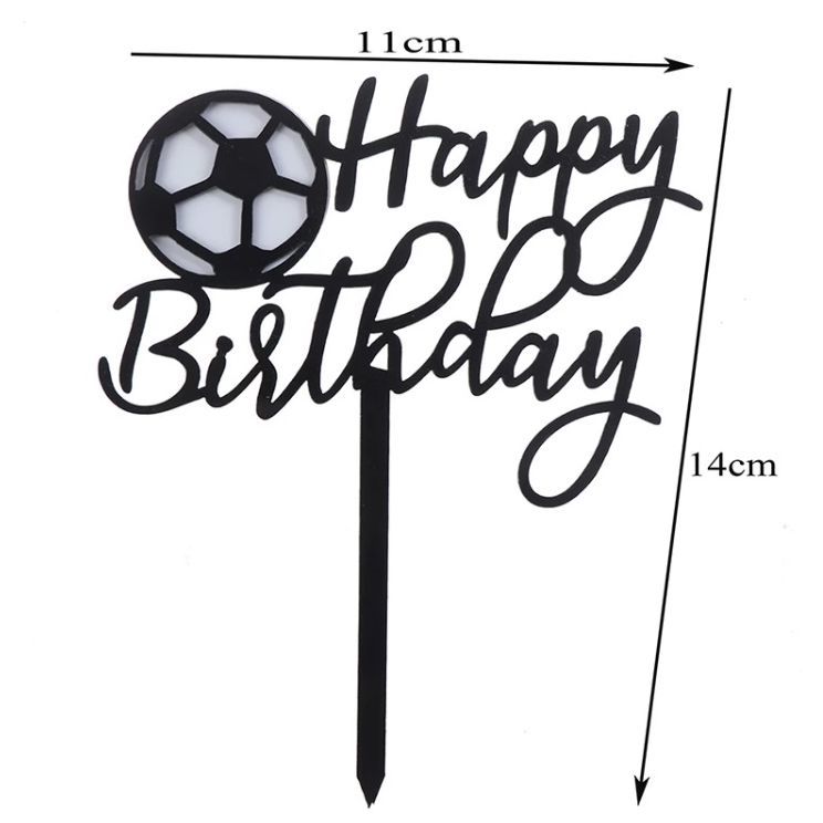 サッカー サッカーボール ケーキ トッパー アクリル デコレーション ケーキトッパー 誕生日ケーキ