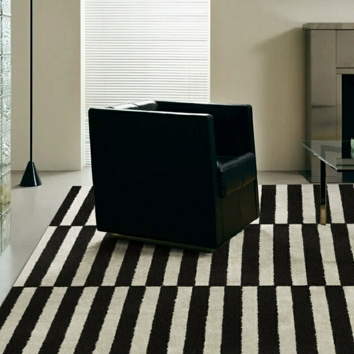 ラグ ABSTRACT ART RUG 滑り幾何学模様 幾何学 ストライプ モノトーン 四角 長方形 カーペット インテリア リビング オールシーズン オシャレ おしゃれ クール モダン 北欧 シンプル ナチュラル インダストリアル モノトーン 送料無料 Shes|Shes